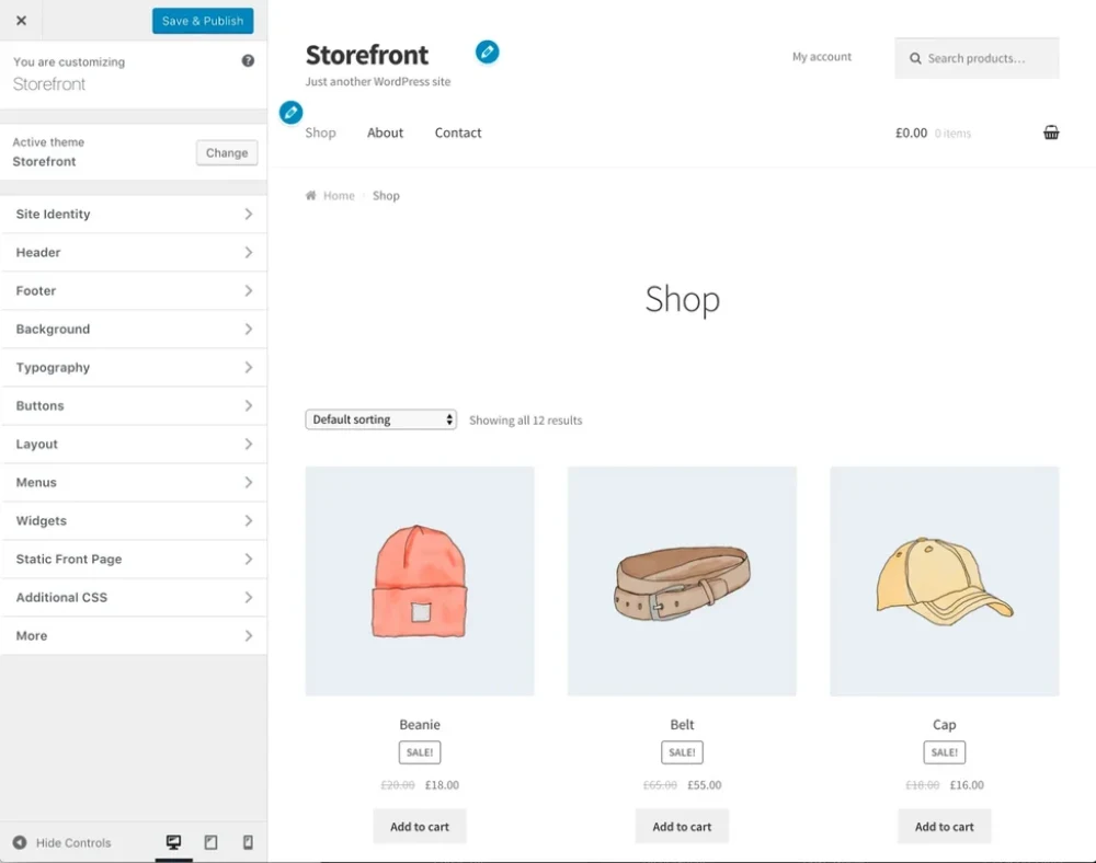 Giao dien demo cua Theme WooCommerce Storefront
